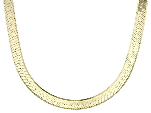 18k Yellow Gold Over Sterling Silver 3.3mm Herringbone Necklace - Size 18