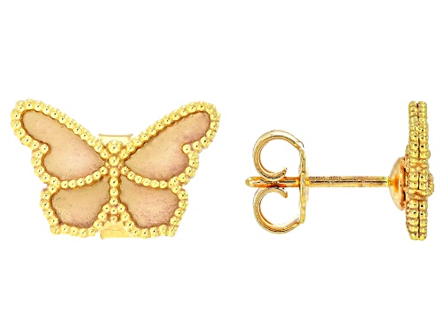 14k Yellow Gold Butterfly Earrings