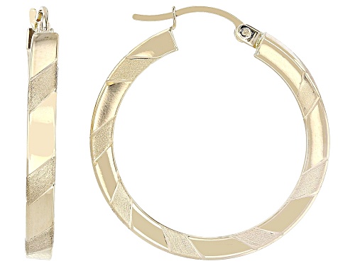 14k Yellow Gold 1" Hoop Earrings
