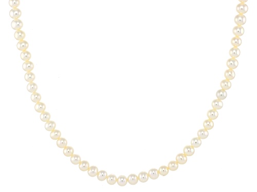 5.5mm White Cultured Freshwater Pearl 14k Yellow Gold 24 Inch Strand Necklace - Size 24