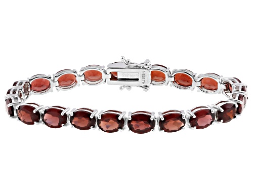 28.35ctw Vermelho Garnet™ Rhodium Over Sterling Silver Bracelet - Size 8