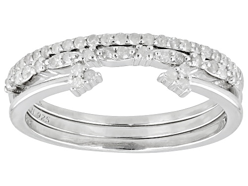 0.25ctw Round White Diamond Rhodium Over Sterling Silver Set Of 3 Stackable Rings - Size 7