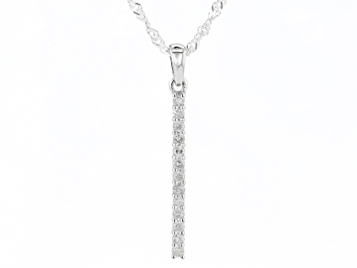 0.20ctw Round White Diamond Rhodium Over Sterling Silver Pendant With 18" Chain