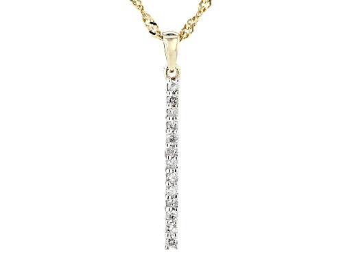Engild™ 0.20ctw Round White Diamond 14k Yellow Gold Over Sterling Silver Pendant With 18" Chain