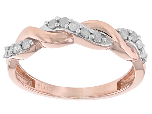 Engild™ 0.25ctw Round White Diamond 14k Rose Gold Over Sterling Silver Crossover Band Ring - Size 7