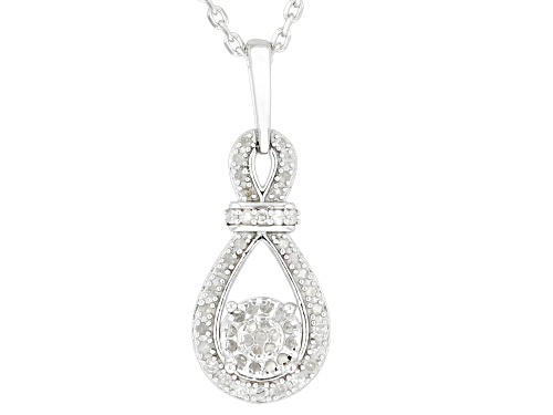 0.25ctw Round White Diamond Rhodium Over Sterling Silver Pendant With 18" Cable Chain