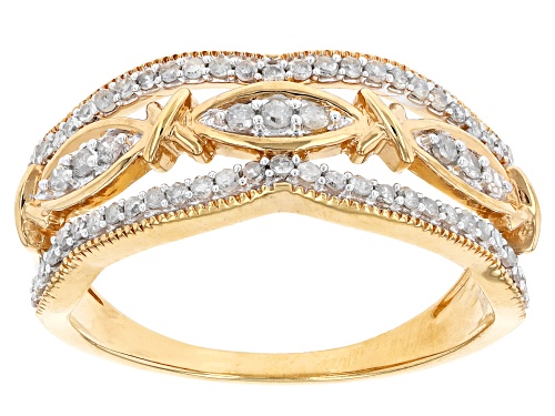 Photo of Engild™ 0.33ctw Round White Diamond 14k Yellow Gold Over Sterling Silver Band Ring - Size 7