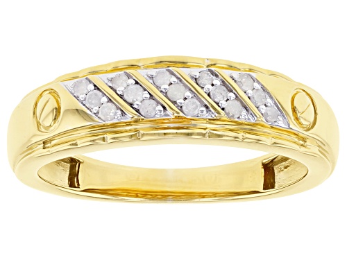 Photo of Engild™ .20ctw Round White Diamond 14k Yellow Gold Over Sterling Silver Mens Band Ring - Size 10