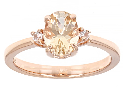Photo of 0.94ct Morganite And 0.10ctw White Zircon 18k Rose Gold Over Sterling Silver Ring - Size 9