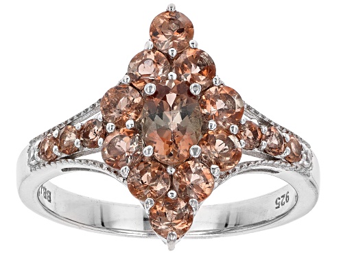 Photo of 1.51ctw Andalusite With 0.03ctw White Zircon Rhodium Over Sterling Silver Ring - Size 8