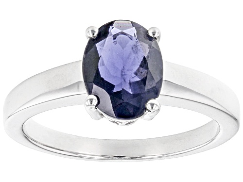 Photo of 1.21ct Oval Iolite Rhodium Over Sterling Silver Solitaire Ring - Size 9