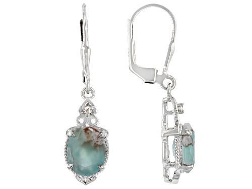 Exotic Jewelry Bazaar™ Aquaprase® & 0.01ctw White Diamond Accent Rhodium Over Silver Earrings