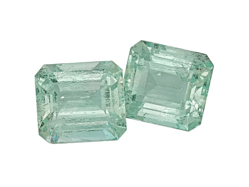 Green Beryl 15x13.5mm Emerald Cut Matched Pair 23.59ctw