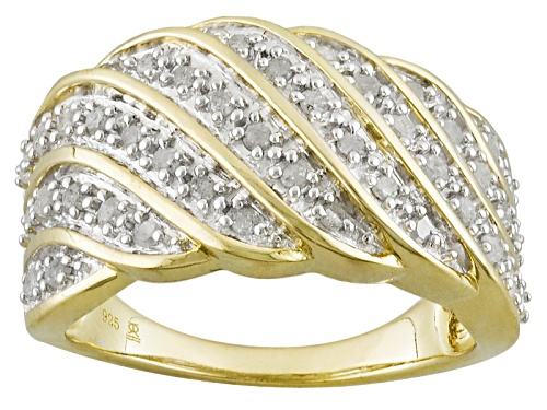 Engild™ .50ctw Round White Diamond 14k Yellow Gold Over Sterling Silver Band Ring - Size 7