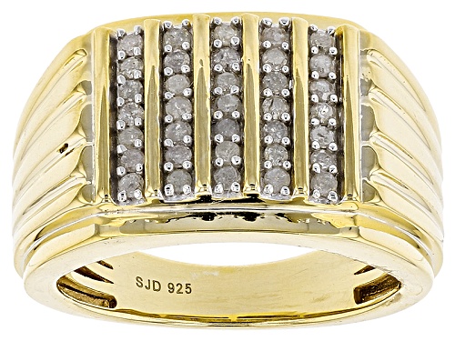 Photo of Engild™ .50ctw Round White Diamond 14k Yellow Gold Over Sterling Silver Mens Ring - Size 10