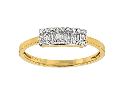 Engild™ .20ctw Round And Baguette White Diamond 14k Yellow Gold Over Sterling Silver Ring - Size 6