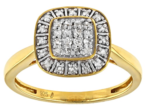 Photo of Engild™ 0.25ctw Round White Diamond 14k Yellow Gold Over Sterling Silver Cluster Ring - Size 7