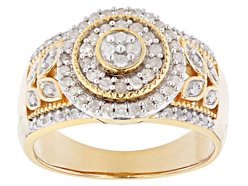 Photo of Engild™ 0.50ctw Round White Diamond 14K Yellow Gold Over Sterling Silver Cluster Ring - Size 8