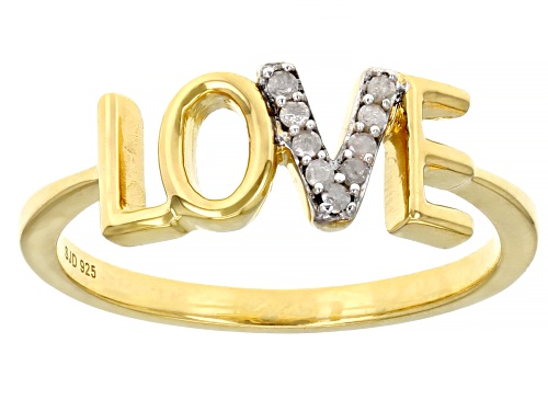 Photo of Engild™ Round White Diamond Accent 14k Yellow Gold Over Sterling Silver Love Ring - Size 9