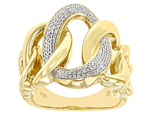 Engild™ 0.15ctw Round White Diamond 14k Yellow Gold Over Sterling Silver Open Design Ring - Size 7