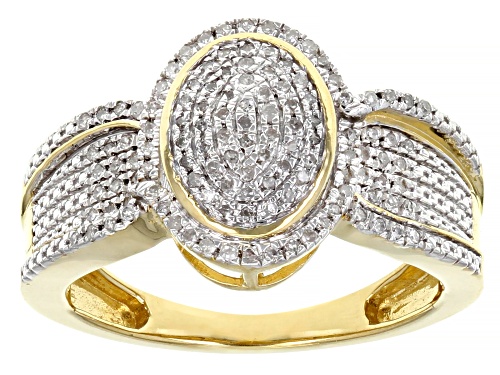 Engild™ 0.25ctw Round White Diamond 14k Yellow Gold Over Sterling Silver Cluster Ring - Size 6