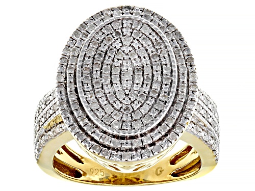 Photo of Engild™ 0.50ctw Round White Diamond 14k Yellow Gold Over Sterling Silver Cluster Ring - Size 5