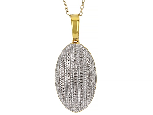Engild™ 0.33ctw Round White Diamond 14k Yellow Gold Over Sterling Silver Pendant With 20" Chain