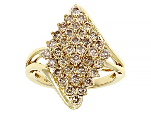 Photo of Engild™ 1.50ctw Round Candlelight Diamonds™ 14k Yellow Gold Over Sterling Silver Cluster Ring - Size 7