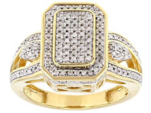 Engild™ 0.33ctw Round White Diamond 14k Yellow Gold Over Sterling Silver Cluster Ring - Size 8