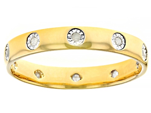 Engild™ 0.10ctw Round White Diamond 14k Yellow Gold Over Sterling Silver Band Ring - Size 6