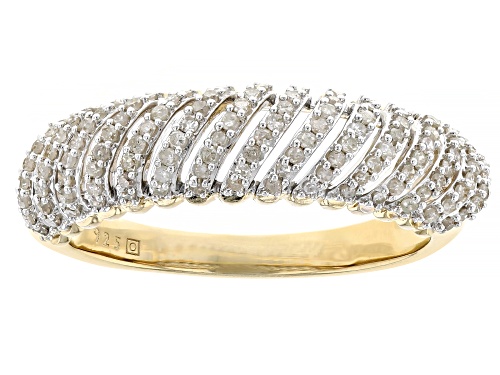 Engild™ 0.33ctw Round White Diamond 14k Yellow Gold Over Sterling Silver Band Ring - Size 6