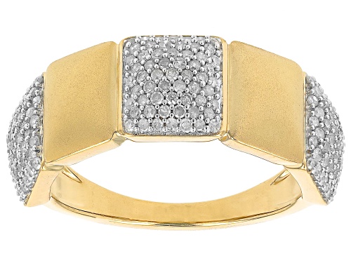 Engild™ 0.50ctw Round White Diamond 14k Yellow Gold Over Sterling Silver Cluster Ring - Size 6