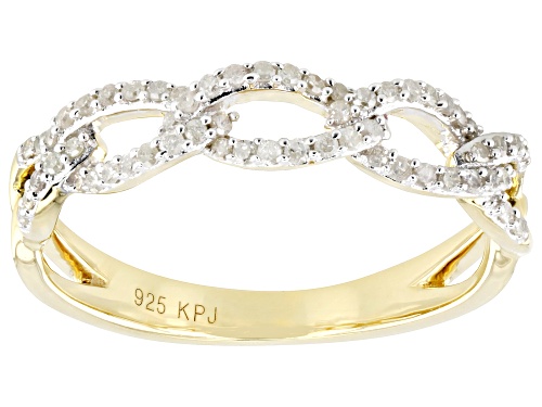 Engild™ 0.20ctw Round White Diamond 14k Yellow Gold Over Sterling Silver Link Band Ring - Size 7