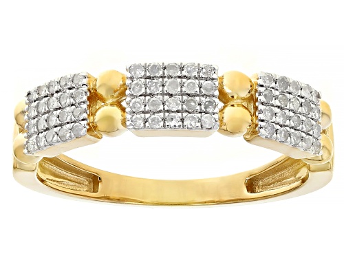 Engild™ 0.20ctw Round White Diamond 14k Yellow Gold Over Sterling Silver Band Ring - Size 7