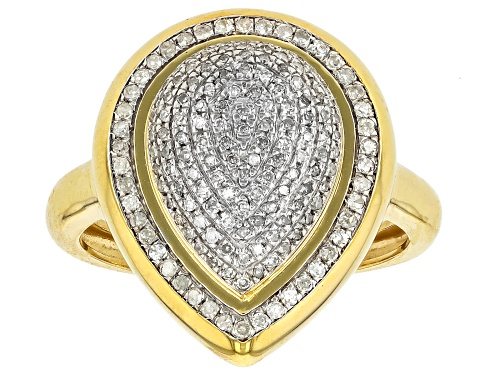 Engild™ 0.33ctw Round White Diamond 14k Yellow Gold Over Sterling Silver Cluster Ring - Size 6