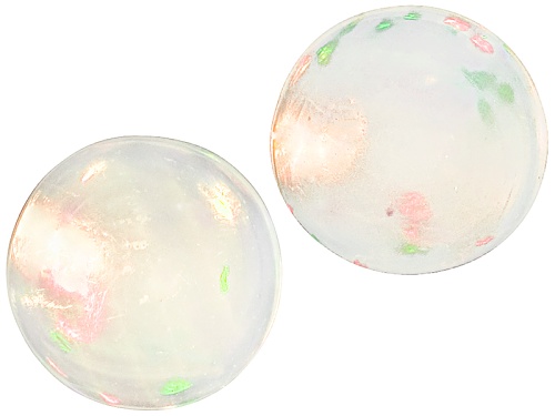 Matched Pair Ethiopian Opal Avg .60ctw 5mm Round Cabochon