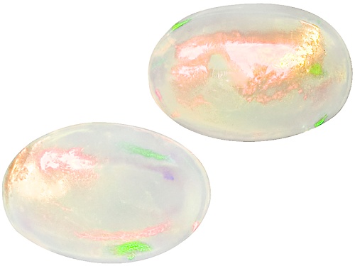 Matched Pair Ethiopian Opal Avg .65ctw 6x4mm Oval Cabochon