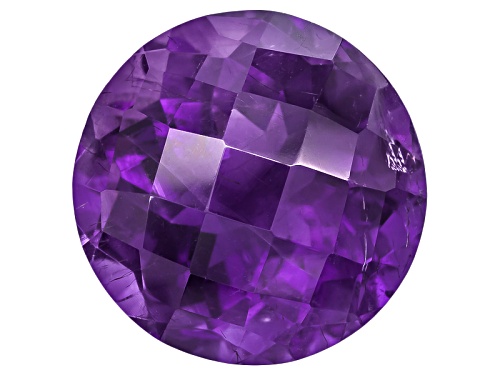 Moroccan Amethyst With Needles Min 9.75ct 14mm Round Checkerboard Cut