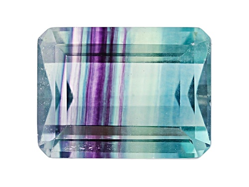 Chinese bi-color fluorite min 16.00ct 16x12mm emerald cut
