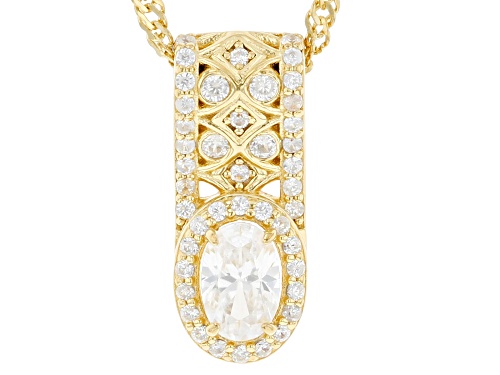 Photo of 0.93ctw White Zircon 18k Yellow Gold Over Sterling Silver Pendant With Chain