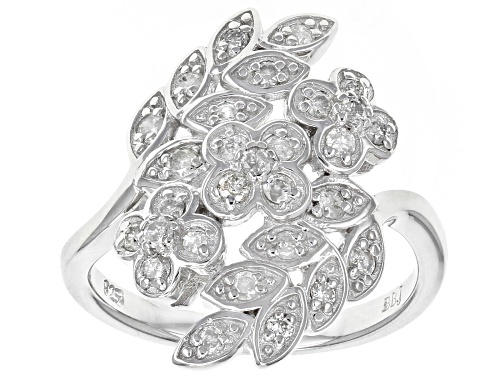 0.50ctw Round White Diamond Rhodium Over Sterling Silver Ring - Size 8
