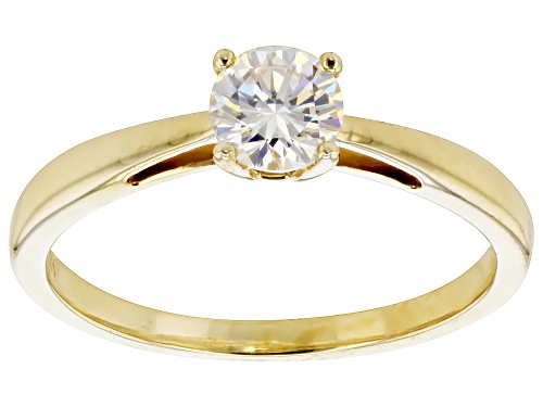 .70ct Round Strontium Titanate 10K Yellow Gold Solitaire Ring - Size 11