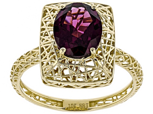 Photo of 1.78ct Oval Grape Color Garnet 10k Yellow Gold Ring - Size 6