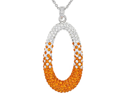 Photo of Preciosa Crystal Orange And White Oval Necklace