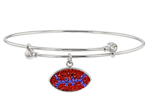 Photo of Preciosa Crystal Red And Blue Football Charm Bangle Bracelet