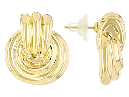 14k Yellow Gold Electroform Door Knocker Earrings