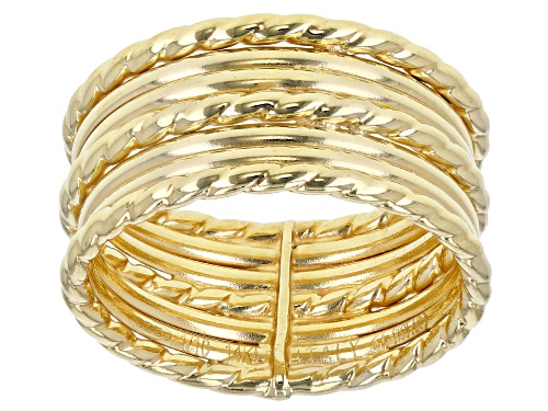 Photo of Splendido Oro Divino™ 14K Yellow Gold with Sterling Silver Core Multi-Row Band Ring - Size 8