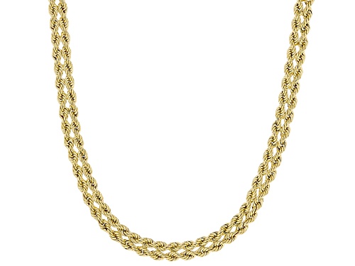 Photo of Splendido Oro™ 14K Yellow Gold Diamond-Cut Cuore Rope Chain - Size 18