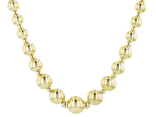 Photo of Splendido Oro™ 14K Yellow Gold 9MM-2.5MM Graduated Bead Necklace - Size 18