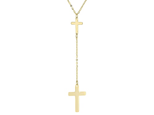 Photo of Splendido Oro™ 14K Yellow Gold Double-Cross 18 Inch Necklace - Size 18